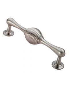 Reeded Bee Hive Style Cabinet Handle - 151mm Long - Brushed Satin Nickel Finish