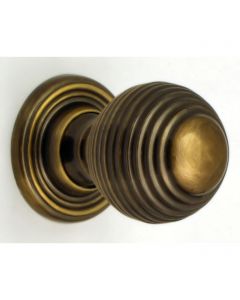 Queen Anne Style - Ringed Pattern Reeded Cupboard Door Knobs - 3 Sizes - Florentine Bronze