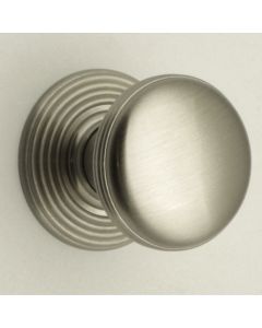 Ringed Pattern Cupboard Knobs - Available In 3 Sizes - Brushed Satin Nickel