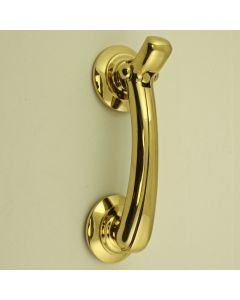 Classic Door Knocker With Round Rose - Polished Brass