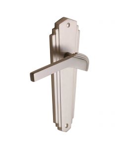 Waldorf 1930's Art Deco Door Handles - Satin Nickel
