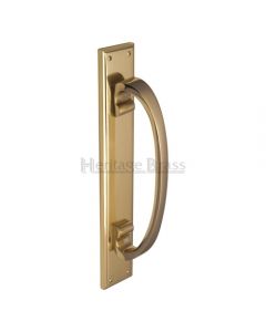 Pull Handle On Plate -Face Fixed - Polished Brass