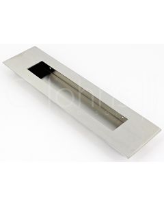 Large Rectangular Design Flush Pull Handle For Sliding Doors - 220mm Long x 55mm Wide - Satin Stainless Steel