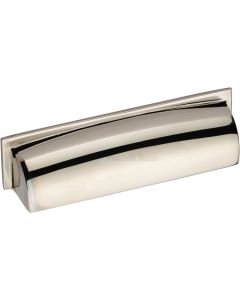 Rectangular Shaped Cup Handle - Rear Fix - Available In Two Sizes - Polished Nickel