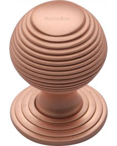 Reeded Cupboard Knob - 32mm - Satin Copper