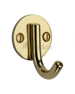 Modern Robe Hook - Polished Brass