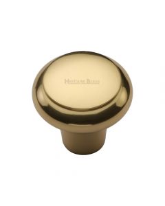 Round Cupboard Knob - Polished Brass