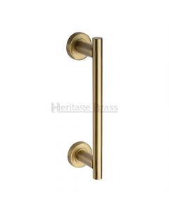 Round Rose Pull Handle - Satin Brass