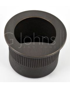 Round Shape Flush Fitting Edge Pull For Sliding Pocket Doors - Matt Bronze (Lacquered)