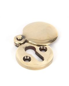Round Standard Profile Covered Escutcheon - Face Fixed - Aged Brass Unlacquered