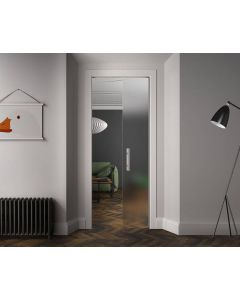Scrigno Sliding Pocket Door Cassette System - Single Glass Door Kit - 125mm Finished Wall Thickness