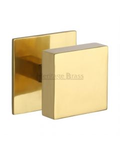 Traditional Square Centre Door Knob- Polished Brass
