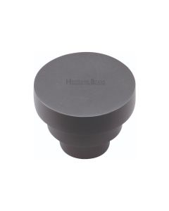 Stepped Pattern Cupboard Knob - Available In Two Sizes - Matt Black