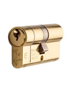 TS007 1 Star Rated - BS Kitemarked - 6 Pin Anti Snap Euro Profile Double Cylinders High Security Range - Key & Key - Polished Brass