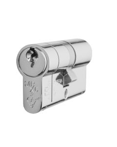 TS007 1 Star Rated -  BS Kitemarked - 6 Pin Anti Snap Euro Profile Double Cylinders High Security Range - Polished Chrome