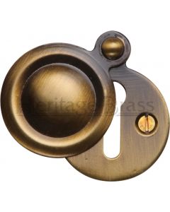 Round Covered Escutcheon Key Hole Cover - Antique Brass
