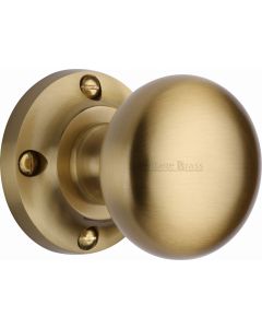 Victoria Design Round Mortice Knobs - Satin Brass