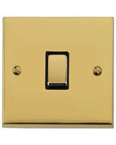 Victorian Elite Light Switch & Socket Range - Raised Plate R01 Design - Square Edges - Polished Brass