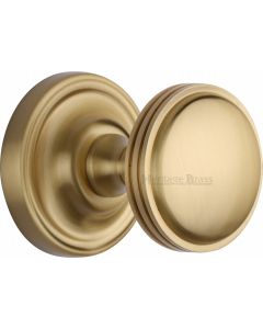 Whitehall Round Mortice Knobs - Satin Brass