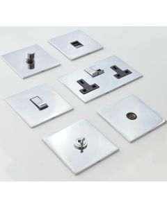 Winchester Concealed Fix Plate Light Switch & Socket Range - Flat Screwless Plate With Rounded Edges - Polished Chrome