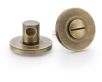 Plain Bathroom Thumbturn and Release On Concealed Fix Low Profile Round Rose - Antique Brass