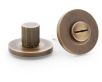 Reeded Bathroom Thumbturn and Release On Concealed Fix Low Profile Round Rose - Antique Brass