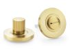 Reeded Bathroom Thumbturn and Release On Concealed Fix Low Profile Round Rose - Satin Brass PVD