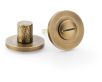 Hammered Bathroom Thumbturn and Release On Concealed Fix Low Profile Round Rose - Italian Antique Brass