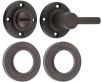 Accessible Bathroom Turn & Release With Reeded Round Rose - 53mm x 10mm - Dark Bronze (Lacquered)