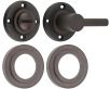 Accessible Bathroom Turn & Release With Stepped Round Rose - 53mm x 10mm - Dark Bronze