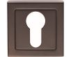 Square Euro Profile Escutcheon On Concealed Fix Round Rose - Matt Black