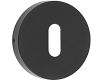 Standard Profile Escutcheon With Concealed Fix Push On Round Rose - Suitable For Use With FD30 Doors - Matt Black