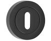 Standard Profile Escutcheon With Concealed Fix Round Rose - Suitable For Use With FD30 Doors - Matt Black