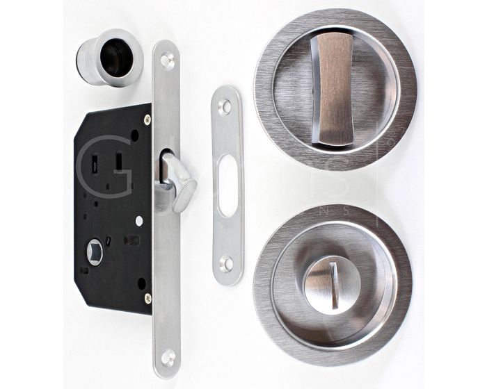 Bathroom Hook Lock For Sliding Pocket Doors With Turn And Release