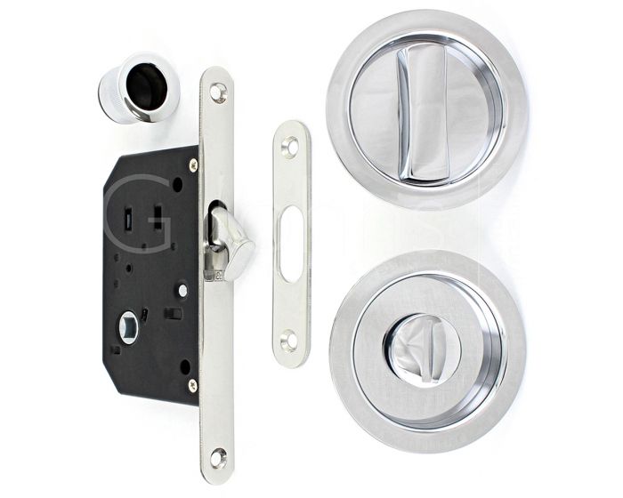Bathroom Hook Lock For Sliding Pocket Doors With Turn And Release