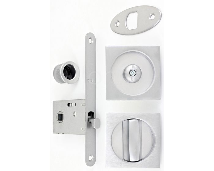 Square Design Bathroom Hook Lock For Sliding Pocket Doors With Turn