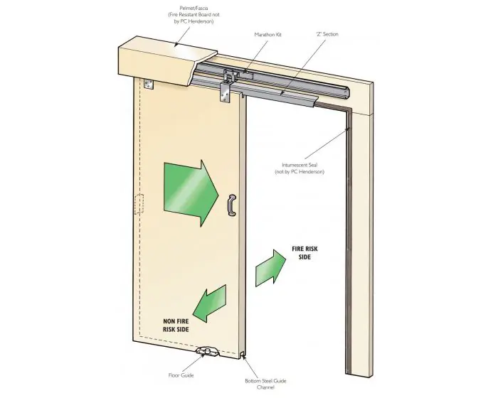 Surface Wall Mounted Fd30 Fire Rated Sliding Door Track System For Doors Up To 1500mm Wide 90kg Weight G Johns Sons Wall Mounted Fd30 Fire Rated Sliding, Wall Mounted Sliding Door