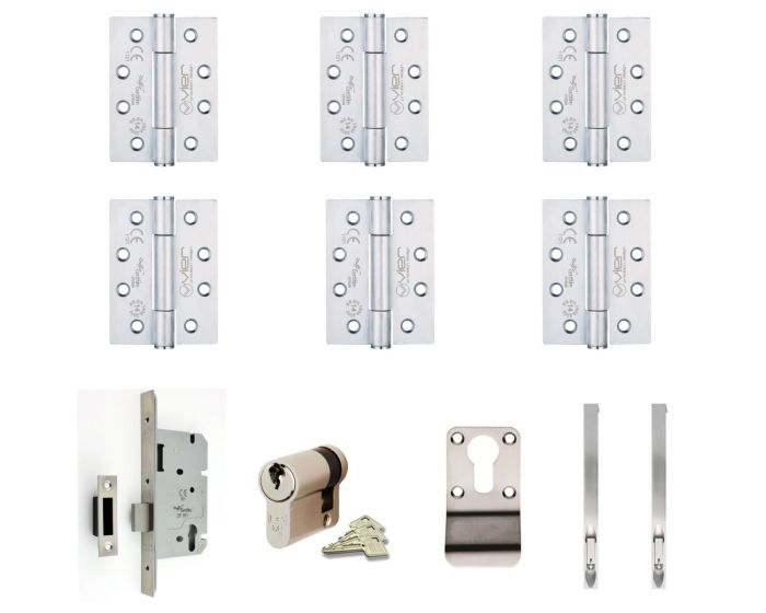 Double Locking Cupboard Door Ironmongery Kit For Non Fire Rated