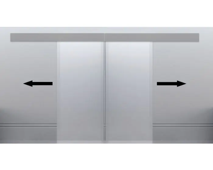 Automatic Electronic Sliding Door Track System For Bi Parting Internal Double Glass Doors Up To 1058mm Wide 40kg Max Door Weight
