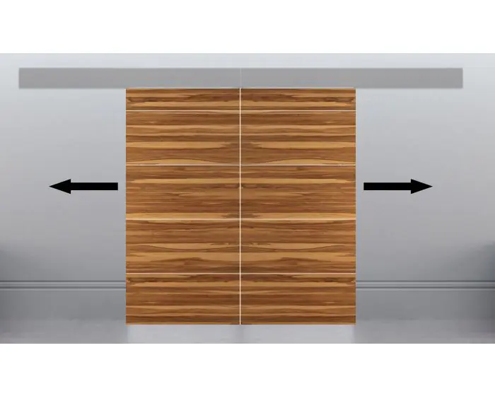 Wooden cupboard top with sliding doors
