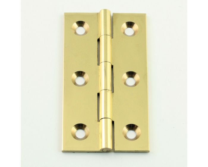 Small Polished Brass (Lacquered) Hinges 64mm x 35mm G Johns