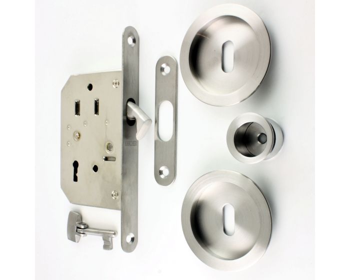 Key Operated Hook Lock With Round Escutcheons & Folding Key For Sliding