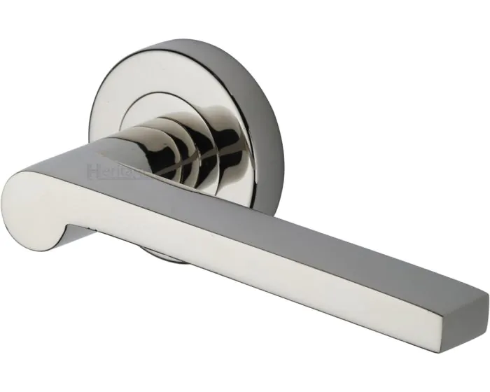 Metro Century Lever Handle On Round Rose - Polished Nickel | G 