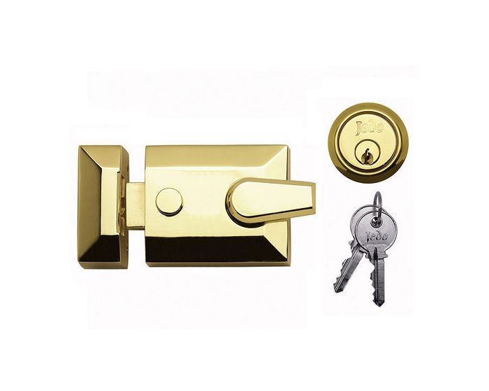 Double Locking Surface Mounted Night Latch Polished Brass (Lacquered