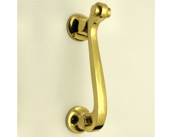 Scroll Design Narrow Style Door Knocker Polished Brass (Lacquered
