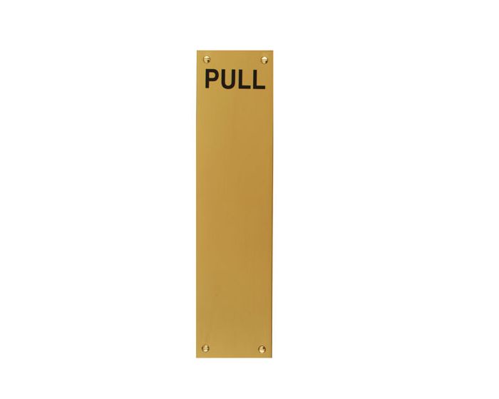Pull Plate 300mm x 75mm Polished Brass (Lacquered) G Johns & Sons