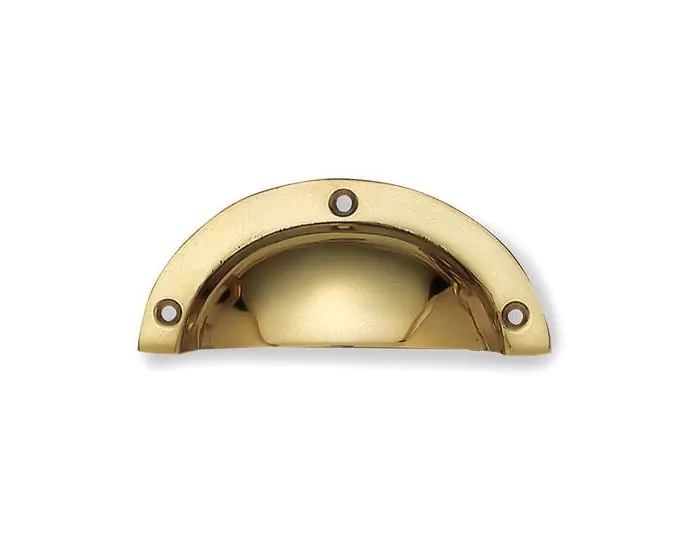 Half Moon Shaped Cup Handle - Polished Brass (Lacquered)