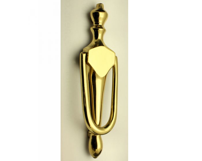 Belgravia Narrow Style Front Door Knocker Polished Brass (Lacquered