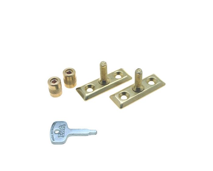Window Stay Locks (Pack Of Two) Polished Brass Plated G Johns & Sons