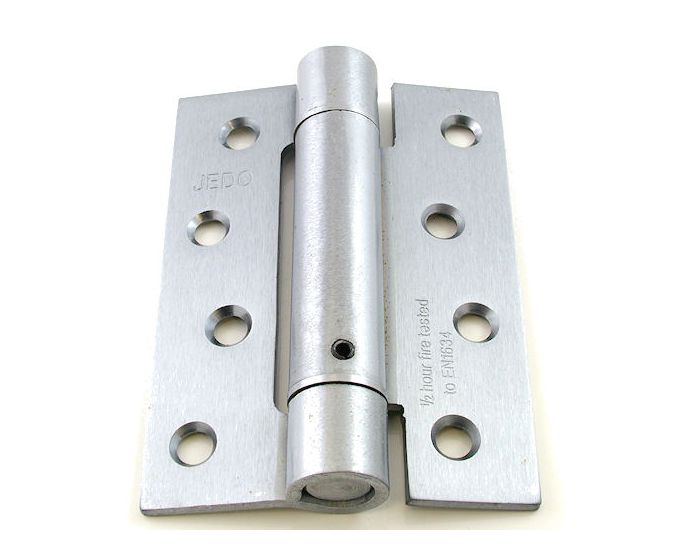 Self Closing Spring Loaded Hinges 102mm x 76mm Satin Chrome G Johns & Sons
